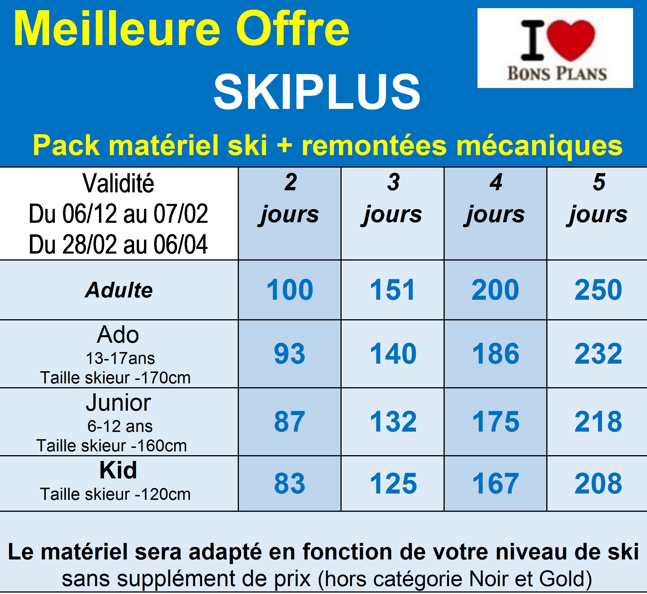 skiplus COURTS SEJOURS 2026